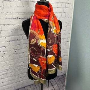 Vintage Silk Floral Lightweight Fashion Scarf